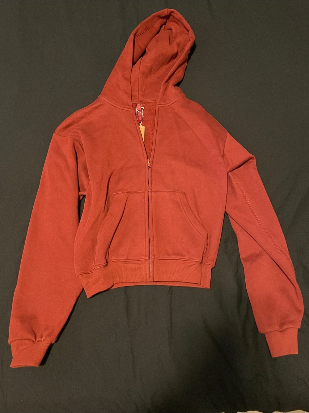 Merlot cotton fleece classic zip up hoodie